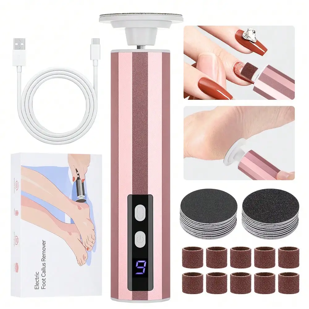

Electric Dead Skin Pedicure Tool Set, 2-In-1 Polish Nails And Remove Dead Skin, Cuticle Callus Polisher, Foot Callus Remover, 9