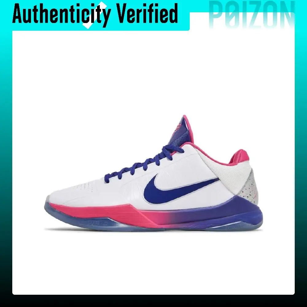 Nike Zoom Kobe 5 Basketball Shoes Men's Low-top Pink/Purple CW2210-100