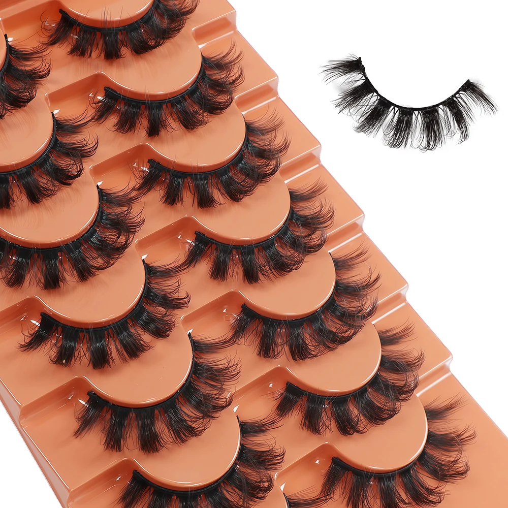 7 paia di ciglia finte cosplay manga ciglia demone europee e americane, un pezzo di dim spesso e naturale in stile americano