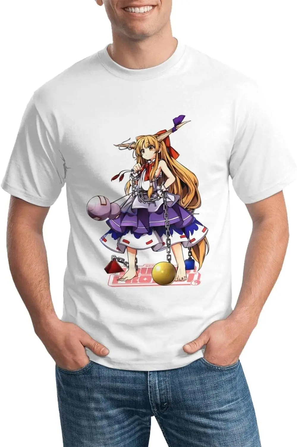 Touhou Anime Project Shirt Men's Breathable Graphic Custom Short Sleeve Tshirt Fashion Crew Neck Tees Tops Black