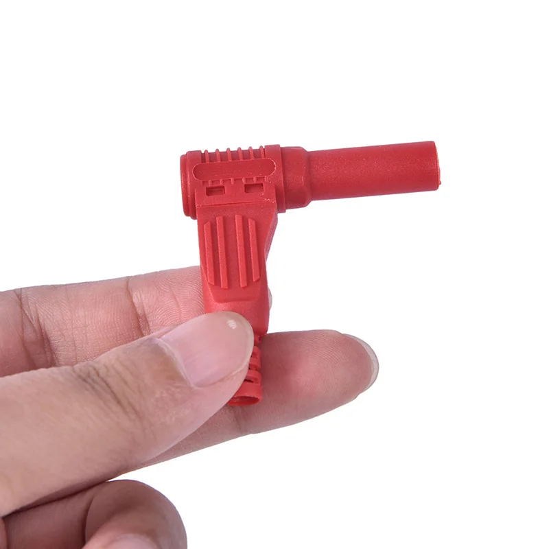 New 1pair 4mm Male Right Angle Insulation Wire Solder Type DIY Banana Plug Connector