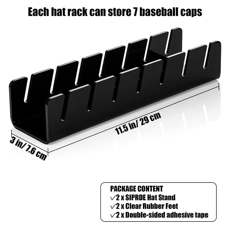 7-Holes Baseball Cap Display Rack Durable Clear Acrylic Hat Holder For Home Closet Storage Organization Decoration