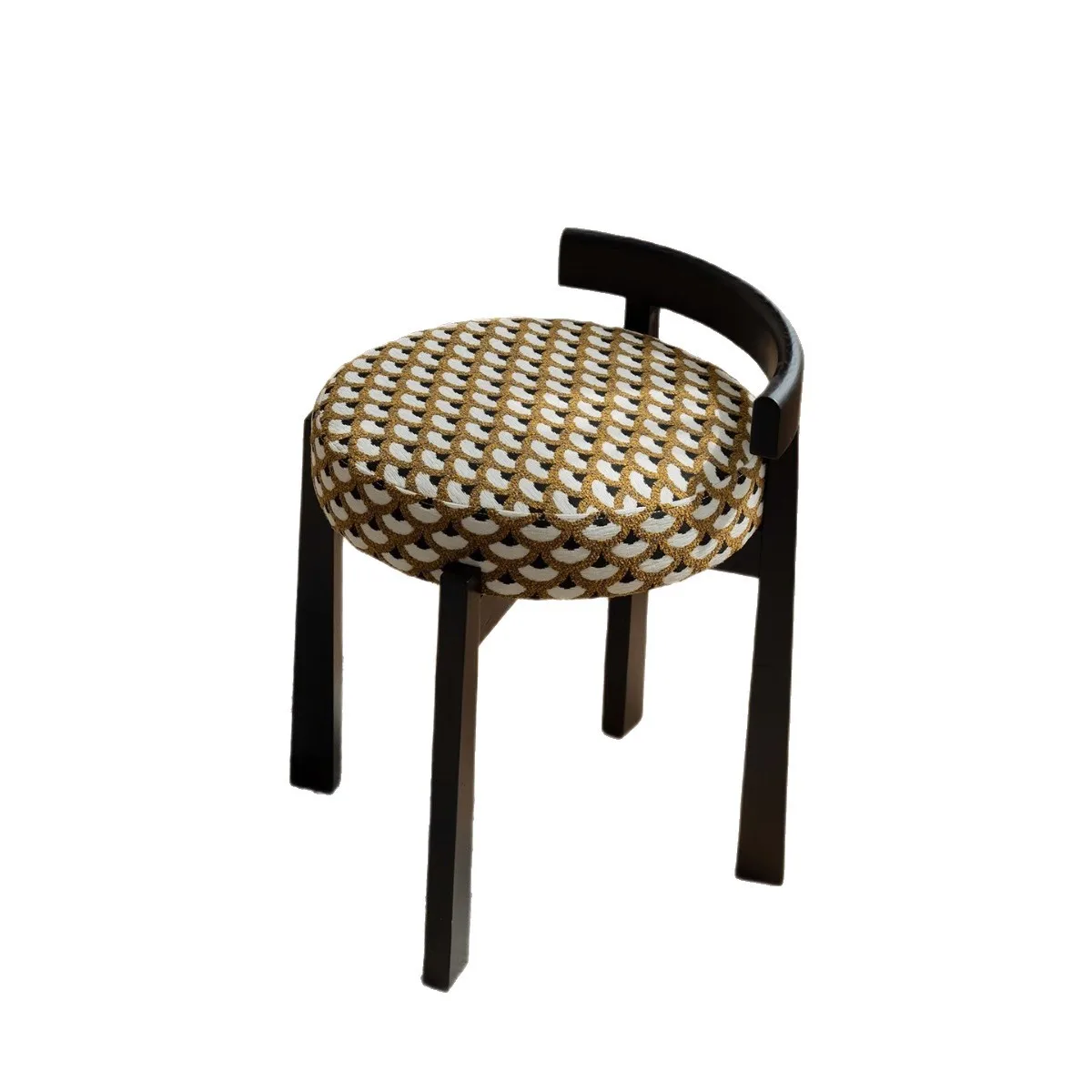 CX antique solid wood dressing stool household backrest, shoe changing stool at the entrance