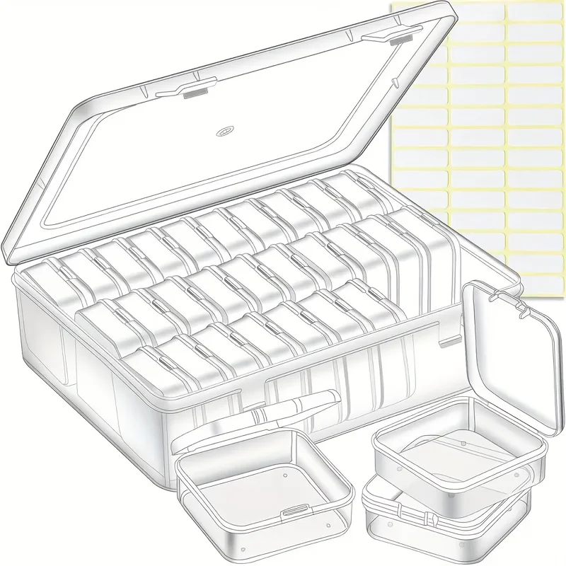 30 قطعة من صناديق التخزين البلاستيكية الشفافة للخرز والمجوهرات والحرف اليدوية - تخزين منظم متين وصناديق المجوهرات #5