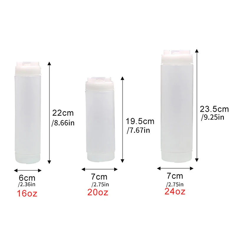 زجاجات ضغط مزدوجة الرأس ، زجاجات صلصة بلاستيكية ، موزع الطماطم ، أدوات التنزهي بالمطبخ ، 16 أونصة ، 24 أونصة