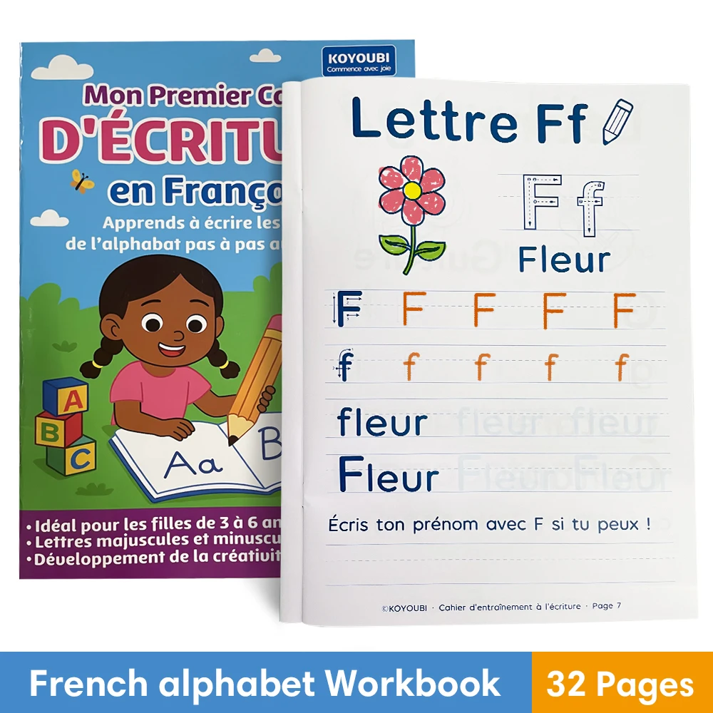 French Alphabet Tracing Workbook for Kids Homeschool Early French Handwriting Uppercase and Lowercase Letter Learning Book