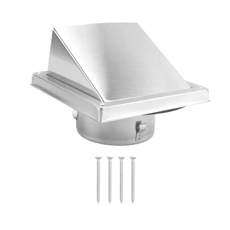 AT19-4In Vent Cover Outdoor Wall With Cushioned Non Return Flap,External Extractor Wall Vent
