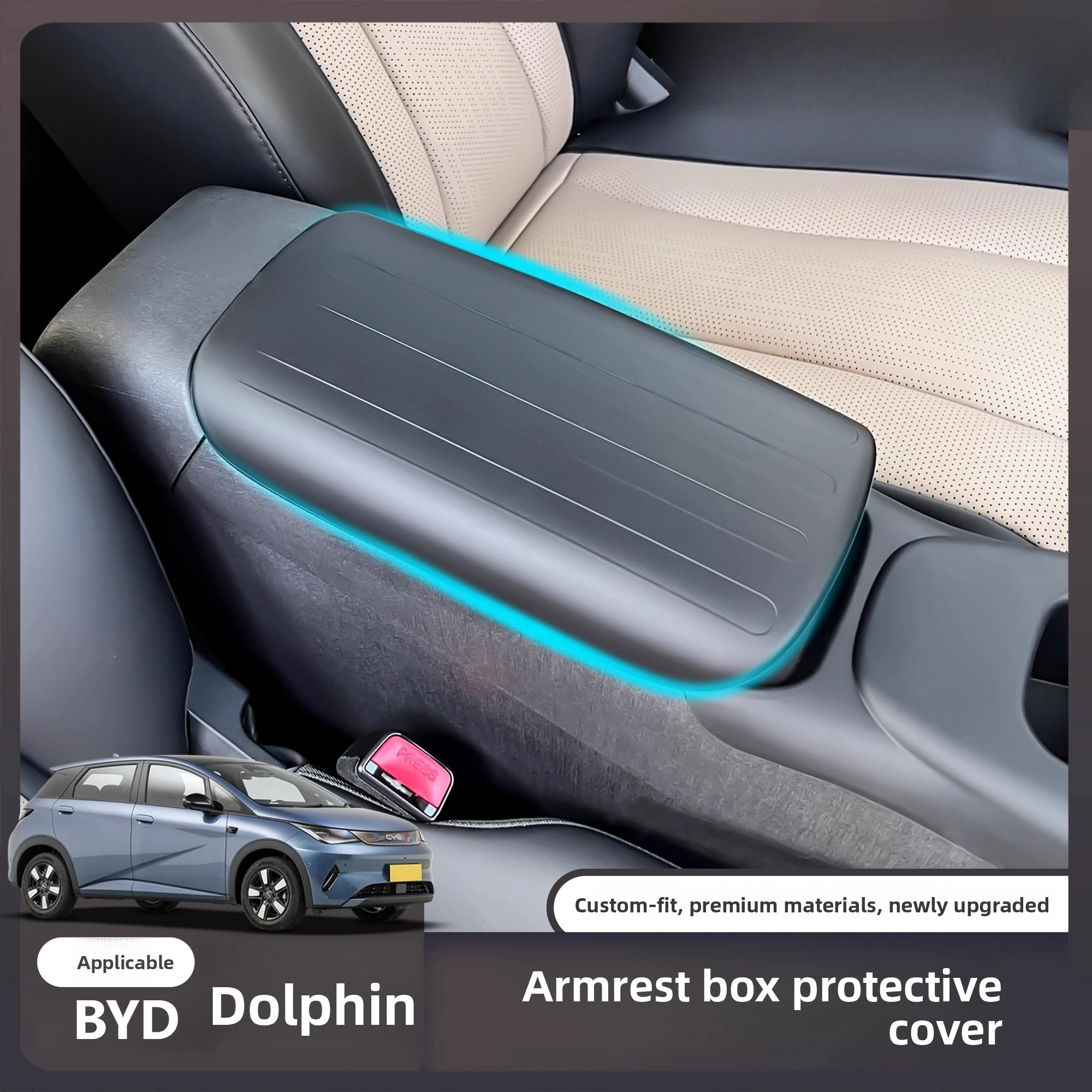 

Car Central Control Armrest Box Protective Silicone Pad Decoration Modification Accessories for BYD Dolphin 2025