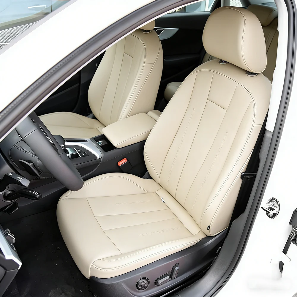 

Custom Car Seat Cover For Audi A4 2017 2018 2019 PU Leather Seat Cushion Full Surrounded full set Car Seat Cover Accessories