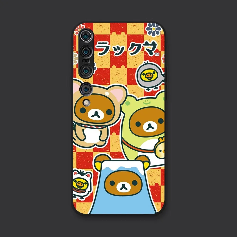 Cute R-Rilakkuma Phone Case For Xiaomi 11 Redmi Note 11 5G 8T 9A 9 10T Note8Pro Note9 12SUltra Black Case