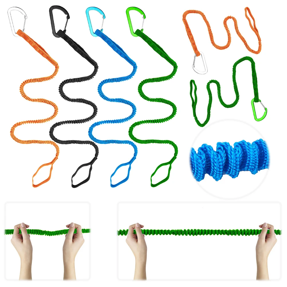 

Kayak Paddle Leash Adjustable Elastic Kayak Paddle Rope Stretchable Coiled Lanyard Leash for Canoing Fishing Boating