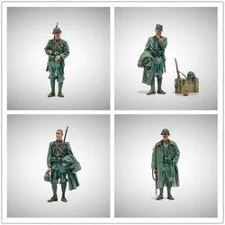 1/35 Scale Die-Cast Resin Figure Model Kit History Mini Italian Offices and Soldiers Four Unpainted Unassembled