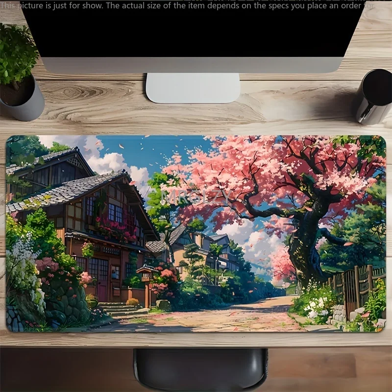 

Cartoon Town Mouse Pad Large Size Rubber Base Anti-slip PC Desk Accessories Mousepad for Office and Gamer Keyboard Mat Decor Rug
