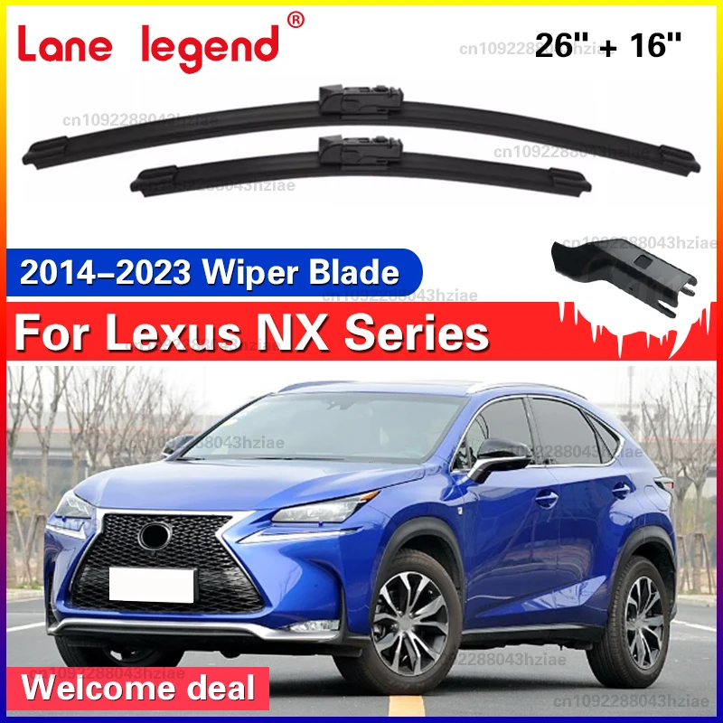 For Lexus NX Series NX200 NX200t NX300h 2014-2023 Front Windshield Wiper Blades 2pcs Accessories Windscreen Window 26"16" view 2