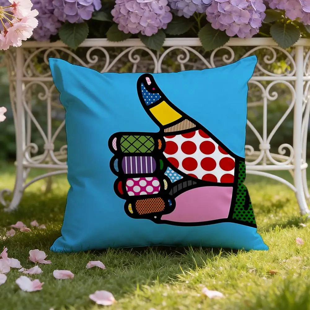 Minimal Line Gesture Cushion Cover Home & Car Dual-Scene Pillow Cover: Reversible for Premium Comfort