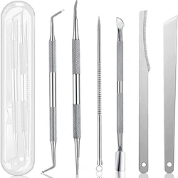 3-6pcs Stainless Steel Manicure Pedicure Knife To Remove Dead Skin Calluses Thick Hard Nail Clippers Acne Needle Pick Tool Set