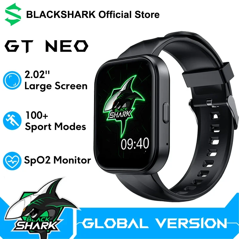 Global Version Black Shark GT Neo Smart Watch 2.02'' Large Display spO2 Monitor IP68 Waterproof Smartwatch 100+ Sport Mode