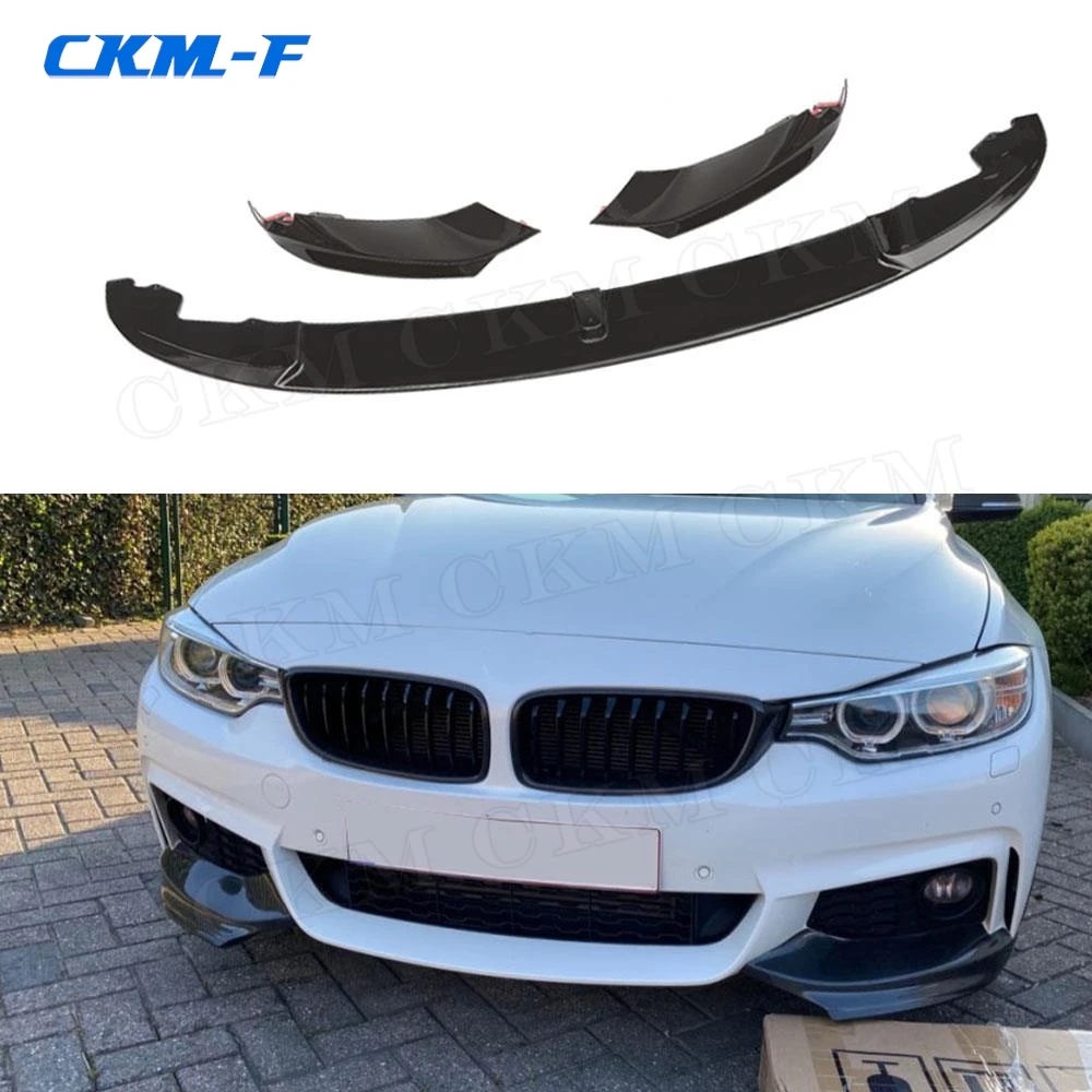 

3PCS Glossy Black Front Bumper Lip Chin Spoiler Side Splitters Body Kits Accessories for BMW 4 Series F32 F36 M Sport 2014+