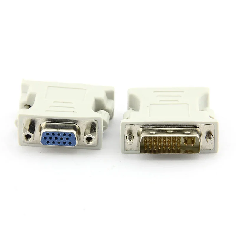 Conector de vídeo de Monitor de ordenador, Adaptador convertidor multiusos hembra DVI 24 + 1 a VGA, plástico blanco duradero, Mini