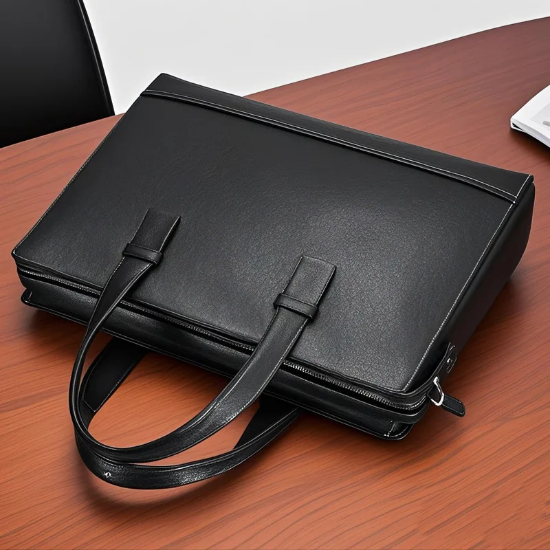 New Genuine Messenger Luxury Leather Briefcases Men Handbag Business Cowhide Briefcase Travel Office High-end Men's Shoulder Bag