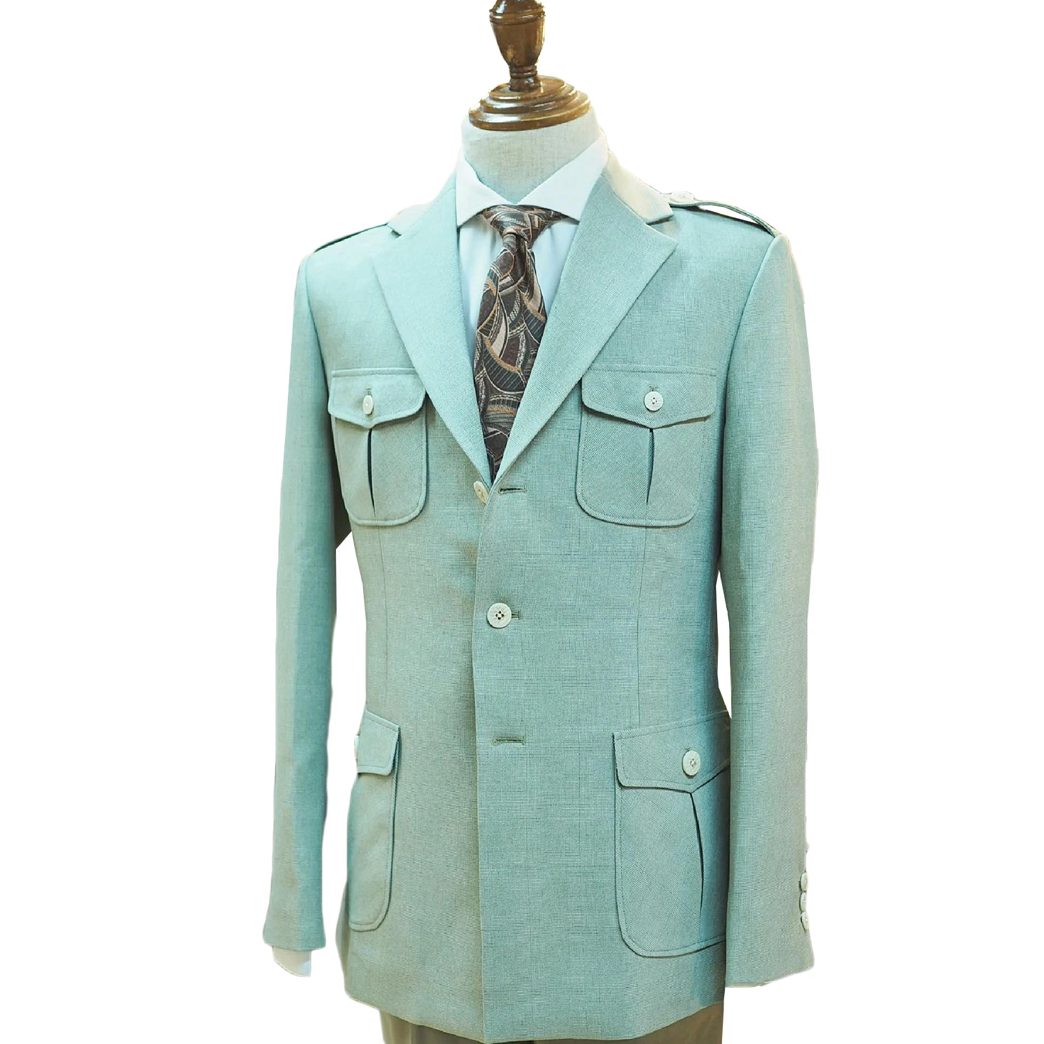 Vintage Wedding Men Suits Tailor-Made Tuxedo One-Piece Jacket Blazer Formal Occasions Party Singer Groom Suits Customized