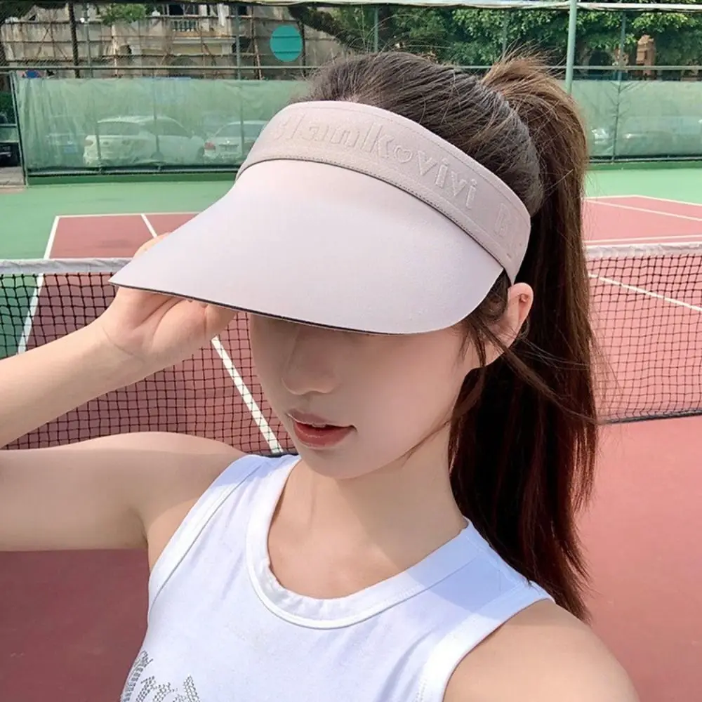 

Chinlon Summer Sports Sun Hats Empty Top Large Brim Sunscreen Baseball Cap Adjustable UV Protection Breathable Air Sun Hat