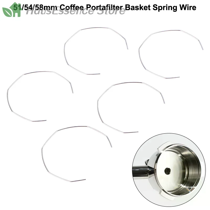 ※5Pcs 51/54/58mm Coffee Portafilter Heavy-duty Storage Basket Spring Clamp Advanced Design For Breville  Expobar