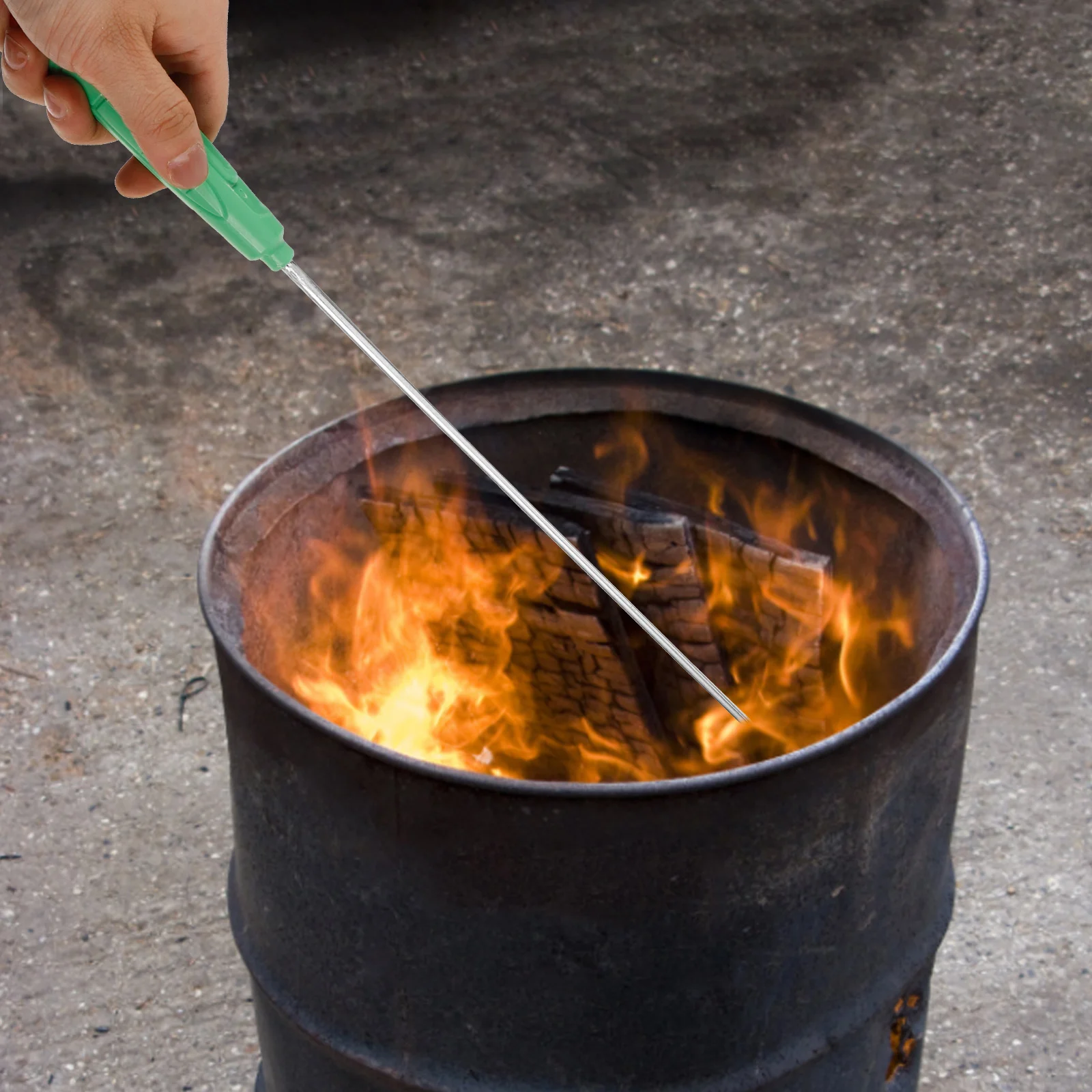 

Fireplace Fire Poker Long Handle Plastic Handle Stainless Steel Fire Pit Tool for Outdoor Campfire Bbq Use