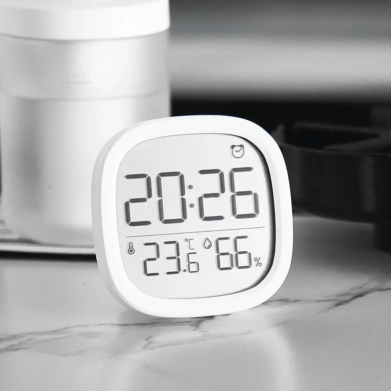 Multifunctional LCD Desktop Alarm Clock with Real Time Temperature Humidity Display for Bedroom Living Room Home Decor 301