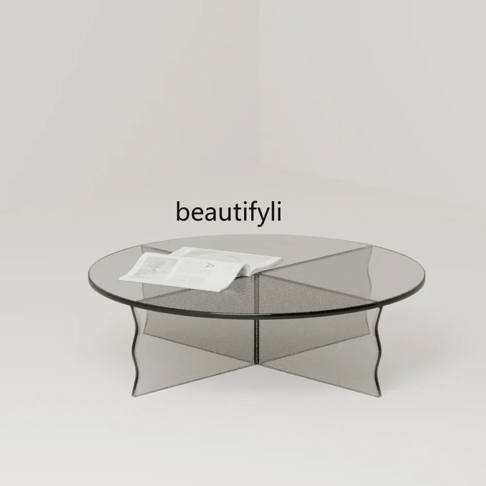 

03lAcrylic Modern Simple Coffee Table Living Room Home Light Luxury Small Table round Minimalist