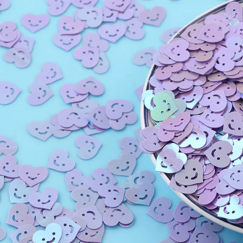 10g/20g/50g/10mm new smiling face sequins PVC loose sequins crafts color scraps nail art DIY wedding sewing decorative sequins