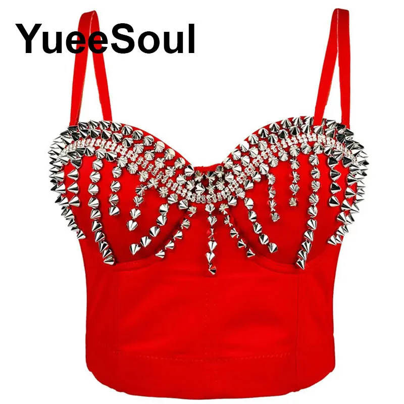 Nowe czerwone crop topy z cekinami i diamentami, seksowny gorset, letnie topy Y2K na imprezę, do klubu, na plażę, codzienne topy na ramiączkach w stylu high street, odzież damska 2026 — zdjęcie 6