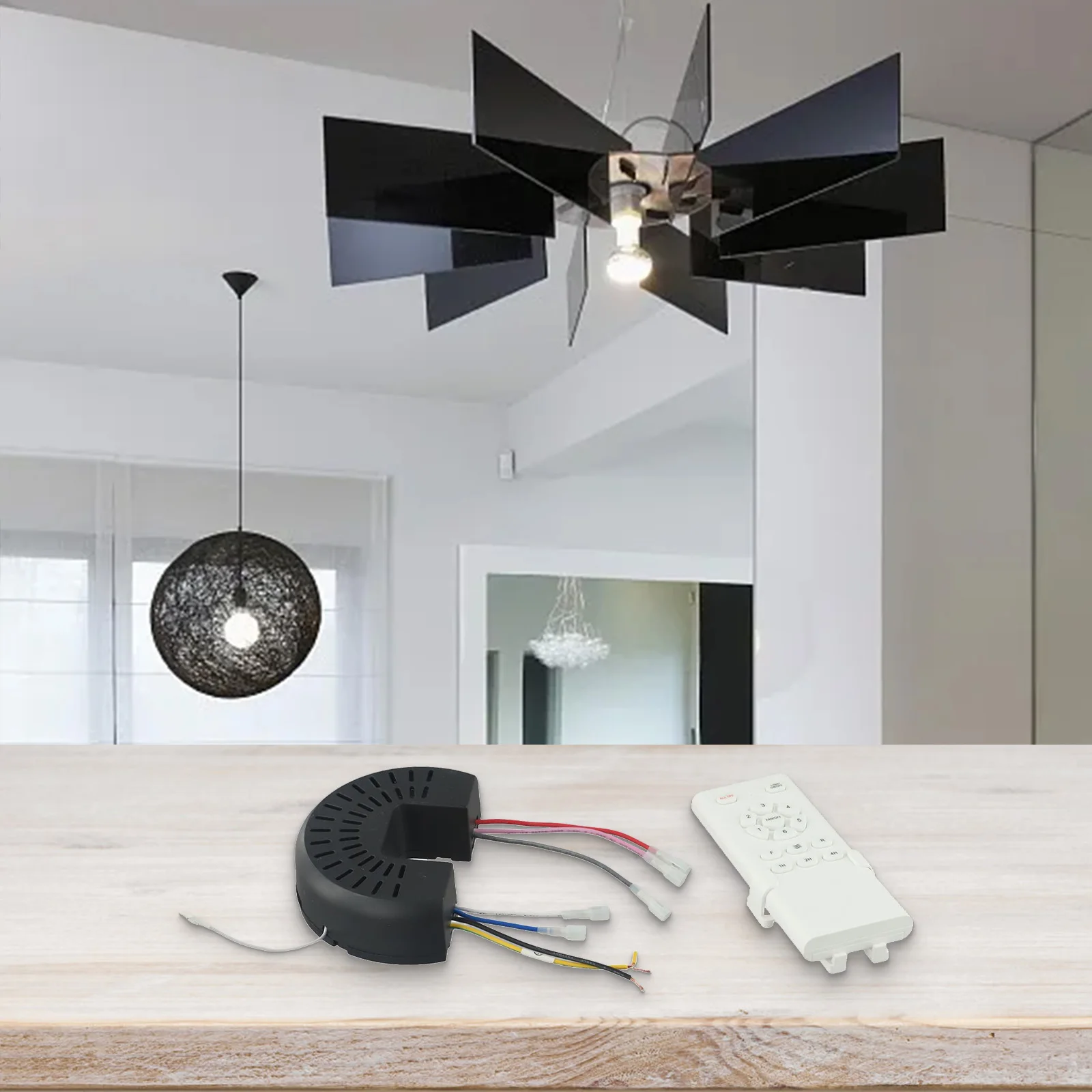 Ceiling Fan Light Controller 6-Speed Ceiling Fan Light Long-lasting Performance PC Material Reliable Functionality