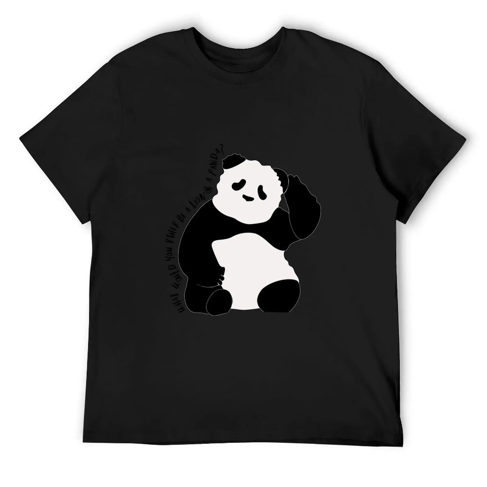 

What would you rather be a Lion or Panda T-Shirt quick-drying rapper graphic tees oversized t shirt men