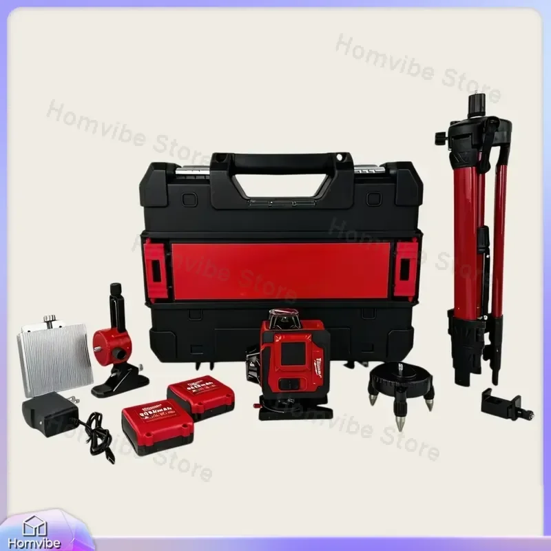360 Degree Green Laser Level Self Leveling Indoor Outdoor Horizontal Vertical Cross Line Rotary Measuring Tool with Lithium