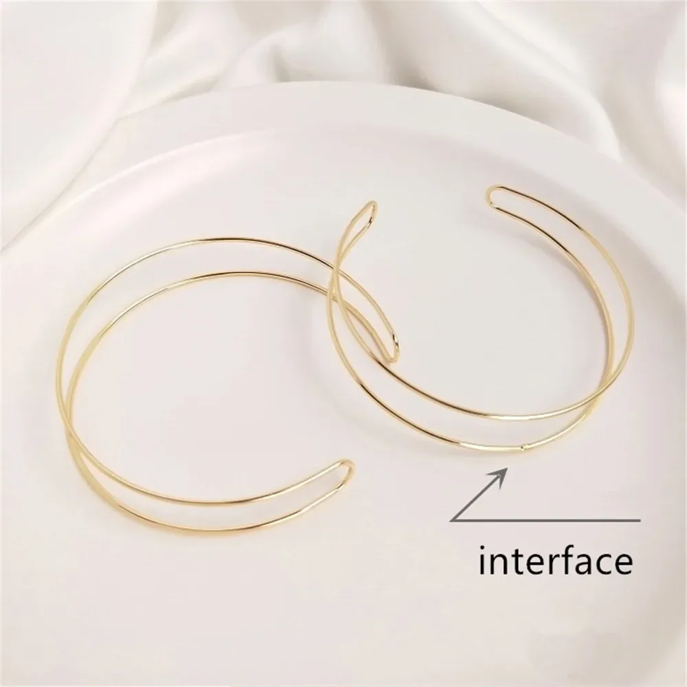 14K Gold Copper wire double strand bracelet hand bead winding diy bottom bracelet double ring bracelet accessories