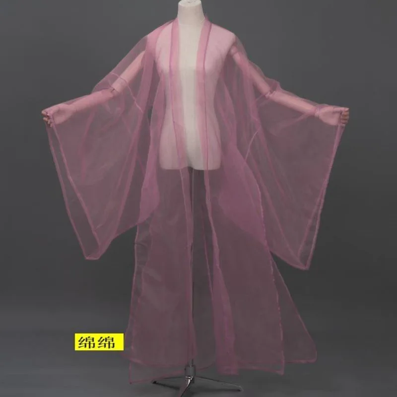 Summer Thin Ancient Chinese Large Sleeve Shirt Tulle Tang Dynasty Hanfu Cardigan Dance Clothes Cosplay Stage Costume Hanbok