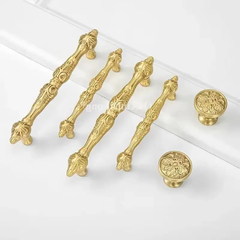 

Retro 4PCS Solid Brass Furniture Pulls Handles Drawer Knobs Cupboard Wardrobe Closet Dresser Shoe Wine Cabinet Door Pulls Pens