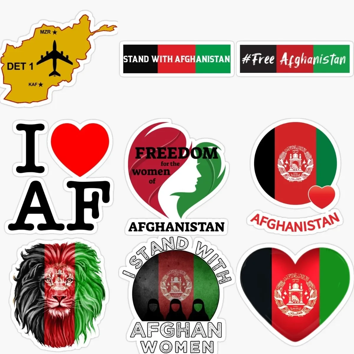 

I Love Afghanistan Flag Creative PVC Accessories Sticker for Decorate Wall Fridge Car Van Helmet Bumper Window Bicycle Decal