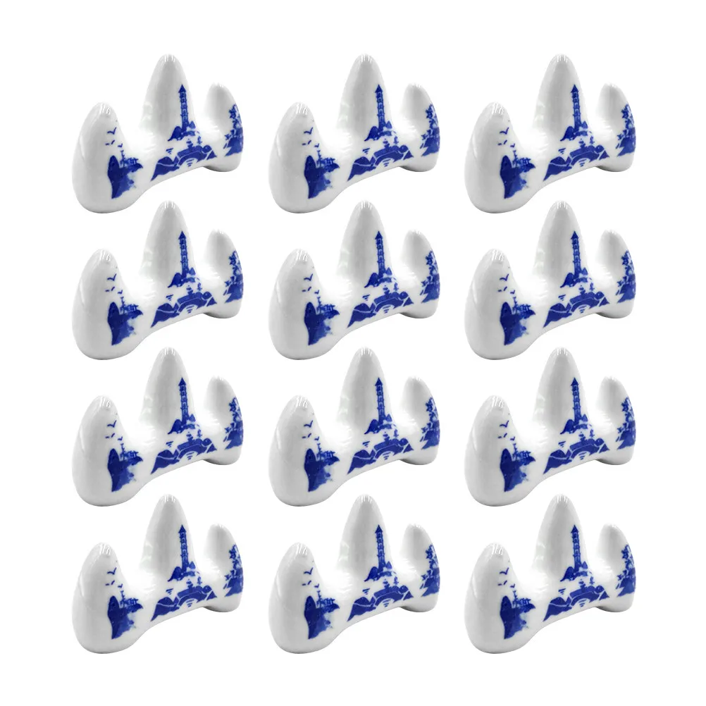 12Pcs Ceramic Brush Pen Holder for Calligraphy and Painting Simple Generous Design Paper Weight Function Brush Rest Pen Rack