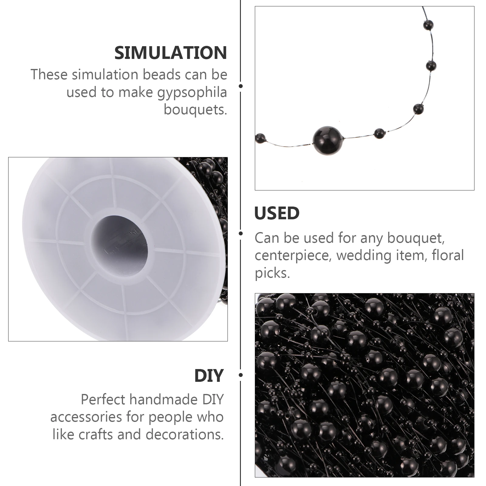 60M Artificial Beads String For Stunning Bouquets And Centerpiece Decorations, Perfect For Handcrafted Accessories