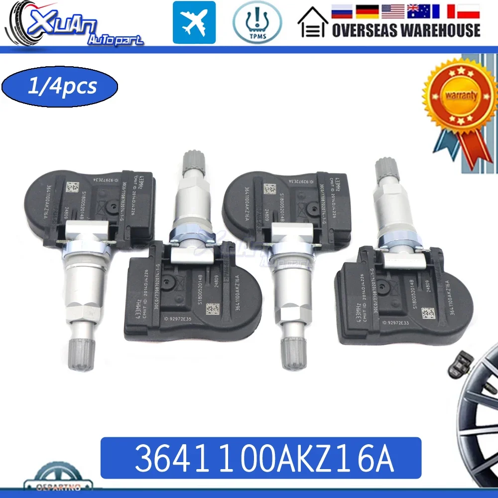 NEW TPMS Tire Pressure Sensor Monitor System 3641100AKZ16A For Great Wall Wingle5 C50 For Haval H6 M6 433 MHz 3641100-AKZ16A