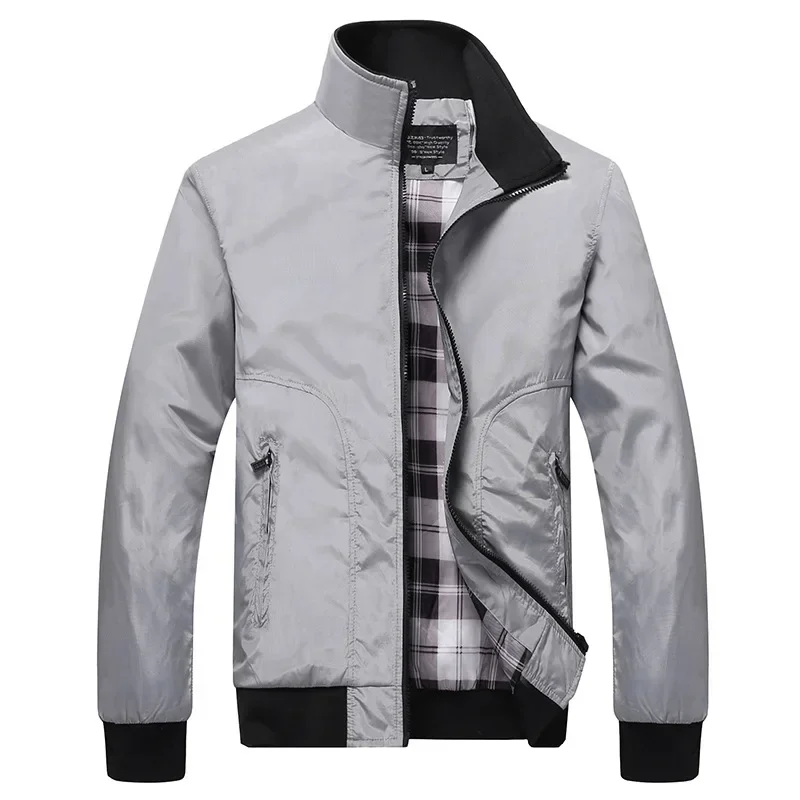 

Spring Autumn Men's Fashion Standing Collar Baseball Jacket Long Sleeve Breathable Tops Oversized Casual Workwear Jacket