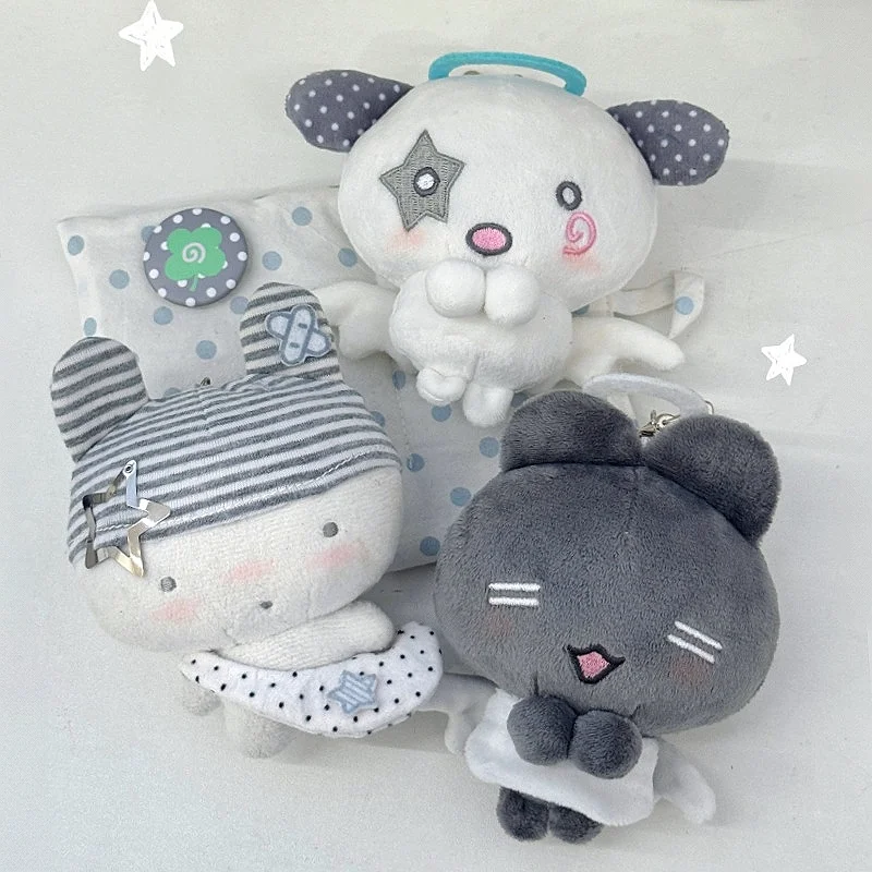 Little Dot Star 11cm Plushie Keychain, Soft Kawaii Angel Rabbit Pendant with ID Photo Card, for Anime Kpop Itabag Decor & Gift