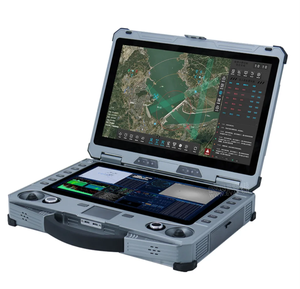 Long Range Remote Control U-AV Dual Screen Bright Portable Rugged Dual Joystick UA-V Dr-one Ground Control Station With HD-Mi in
