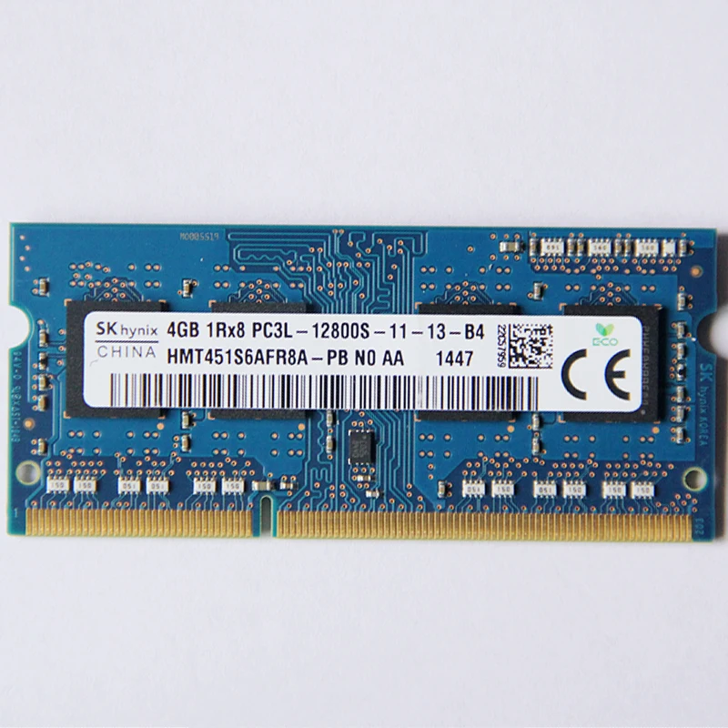 

SK hynix 4GB 1Rx8 PC3L-12800S HMT451S6AFR8A-PB DDR3 1600MHz 1.35V SODIMM 240PIN