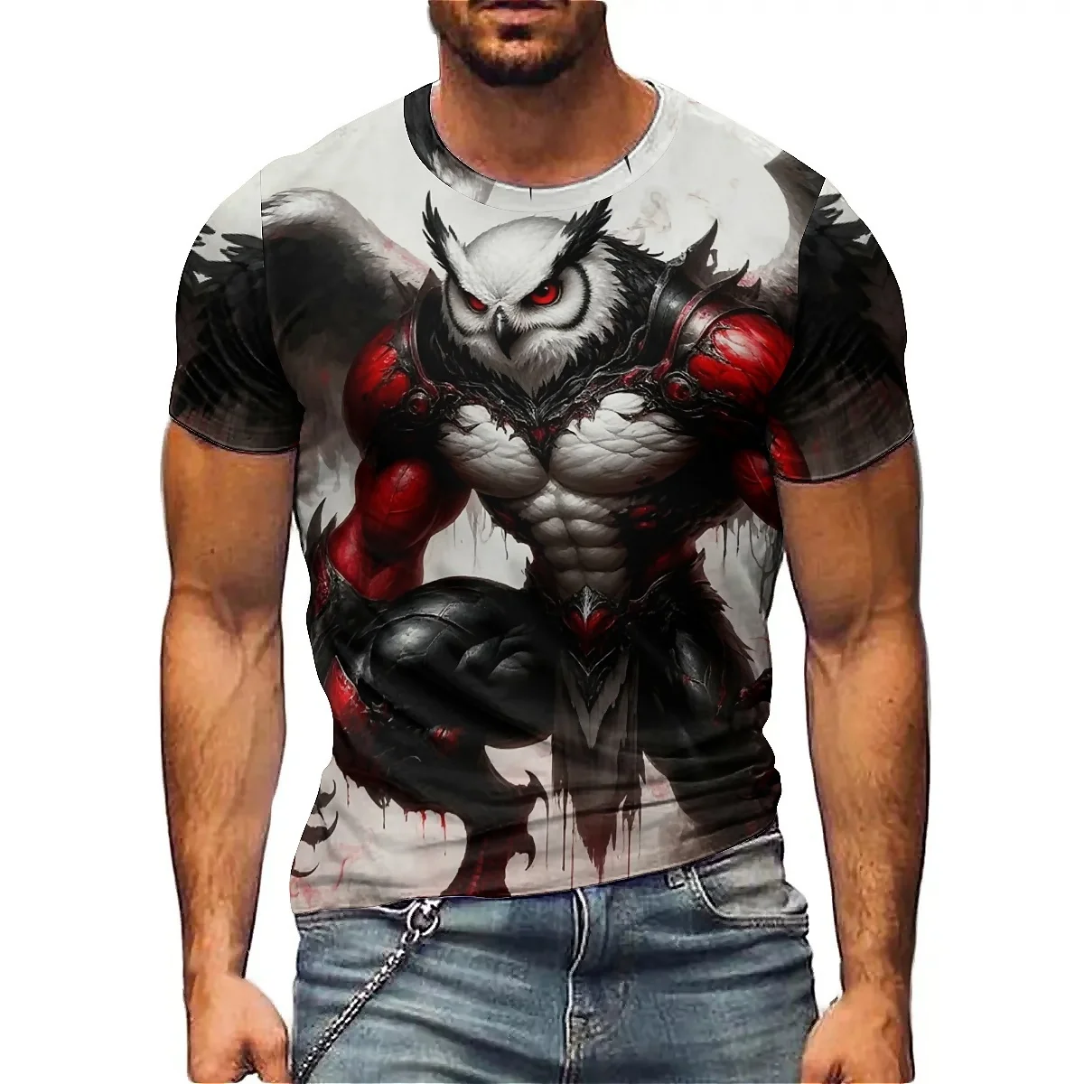 Bright Color Men's 3D Printed Short-Sleeve T-Shirt - Full-Print, Holiday Gift