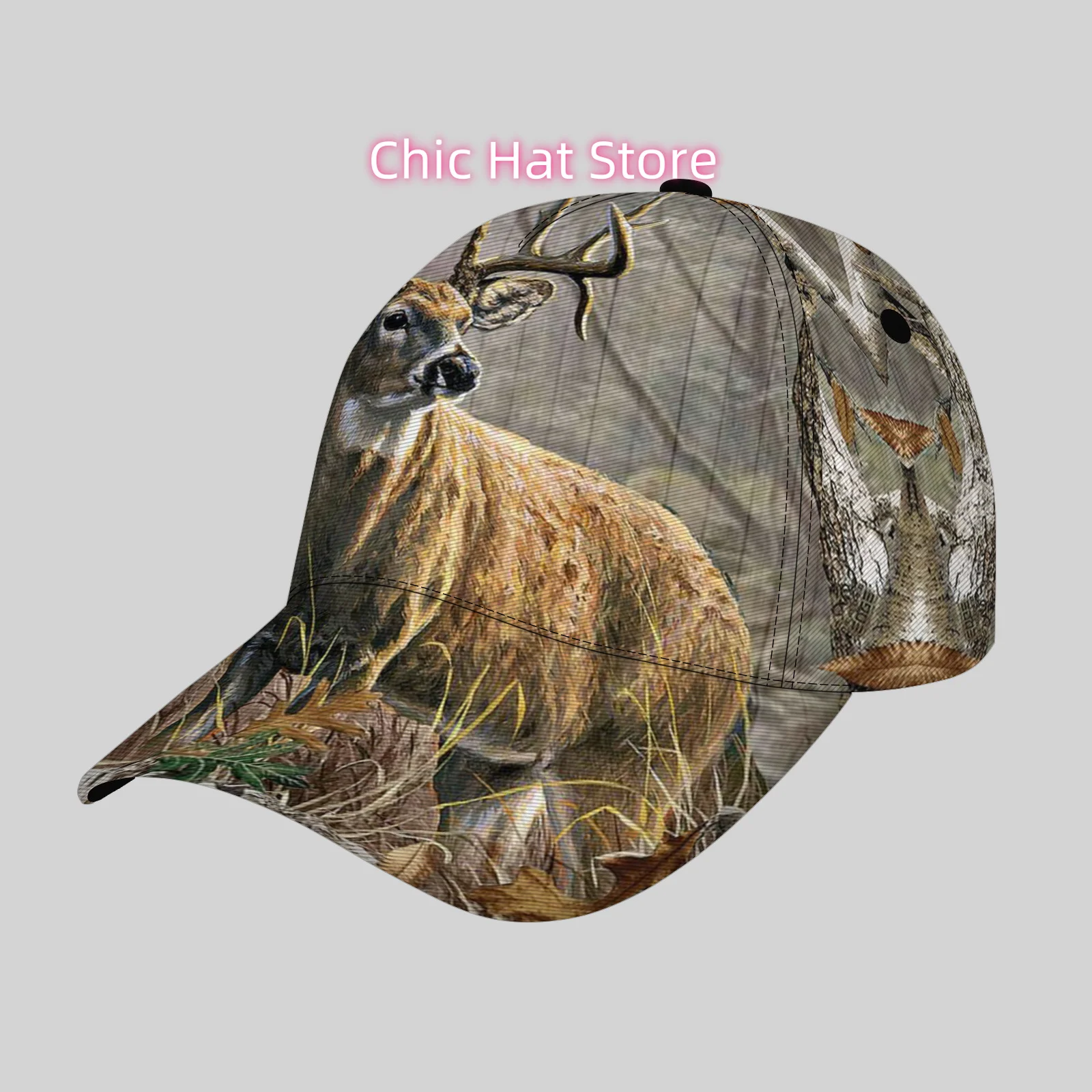 Fashionable and Lightweight Top Hat, Unisex Cool Hip-hop Baseball Cap, Suitable for Festive Gift, Deer pattern