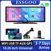 ESSGOO 10.26 Inch Portable Wireless Carplay Screen HD Rear Reversing Camera Car Radio MP5 Multimedia Video Player Android Auto
