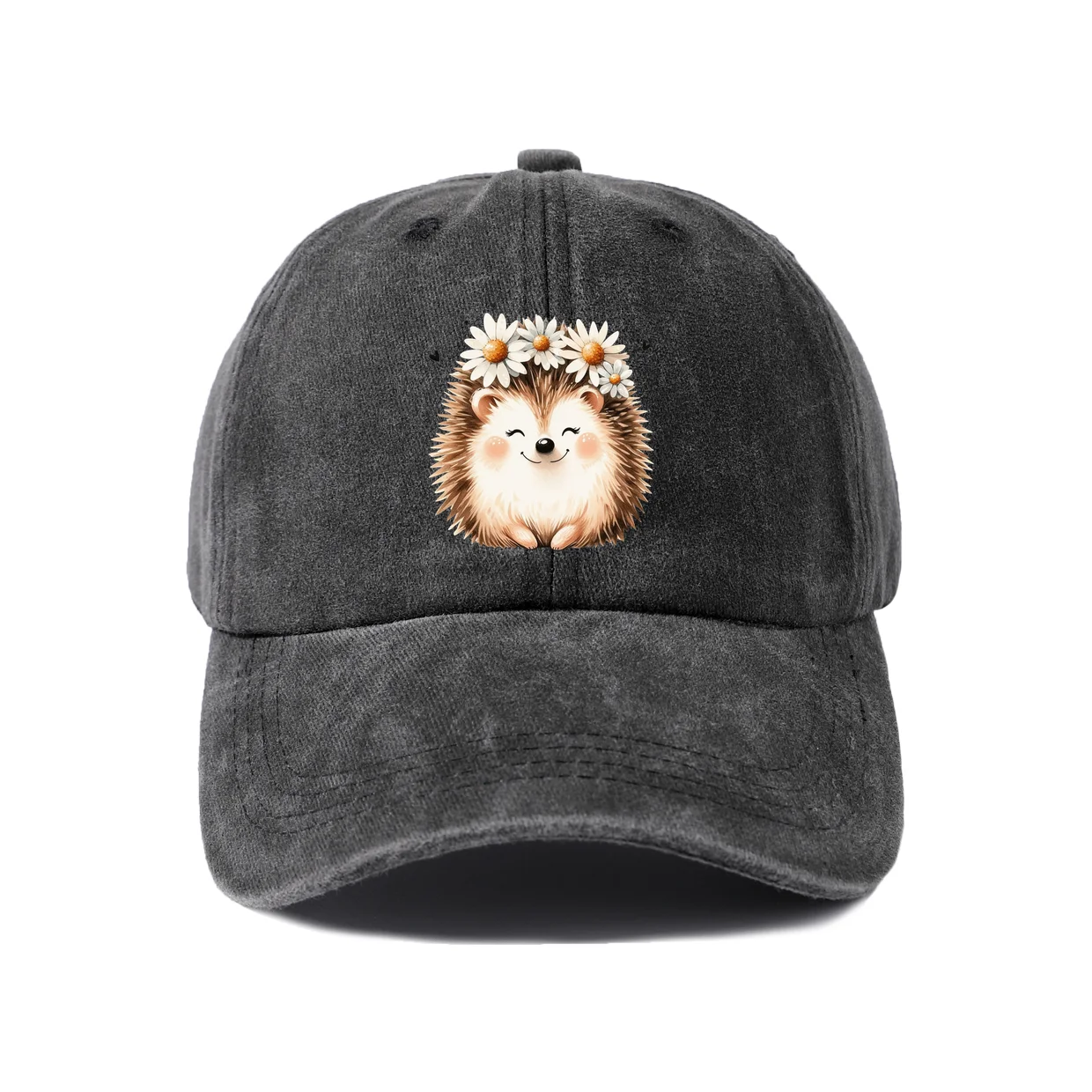 Pink One Eyed Monster Graphic Vintage Washed Baseball Cap, Adjustable Unisex Dad Hat, Weekend Gift